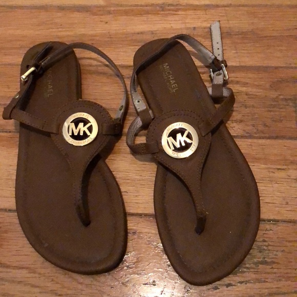 brown mk sandals